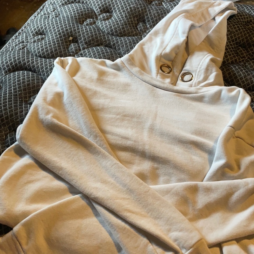 Plain white hoodie